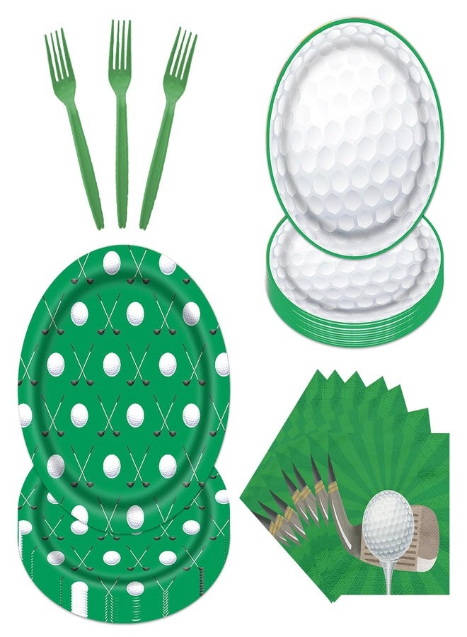 Rakuto Golf Party Plates Napkins Forks, 64PCS Golf Party Tableware Set Supplies for Men, Sport Theme Disposable Plates Decorations Supplies - Image 1